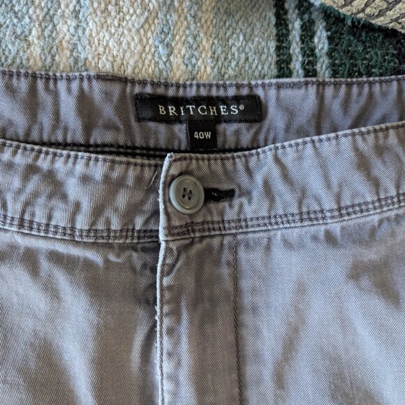 Britches Men's size 40 Waist Grey Washed Cotton Shorts - Picture 2 of 6